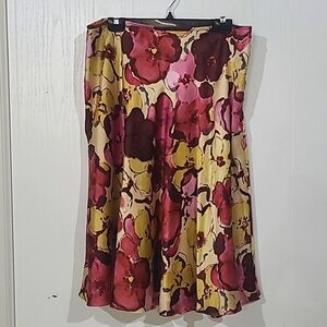Pendleton Floral Silk Skirt Size 14